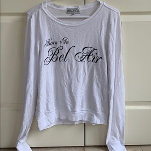 Wildfox born in bel air sweatshirt top white